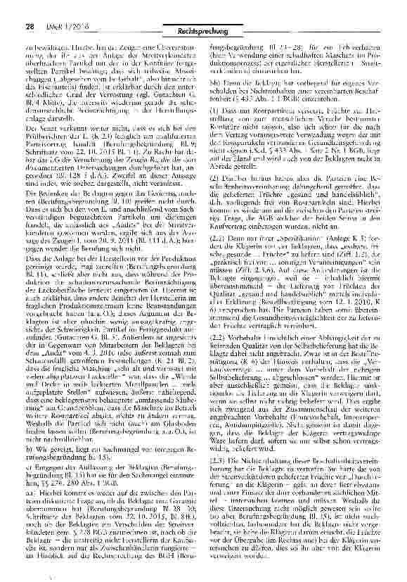 Vorschauseite 3: Einstehung des Zwischenhändlers für ein Verschulden des Herstellers (Konfitüren)