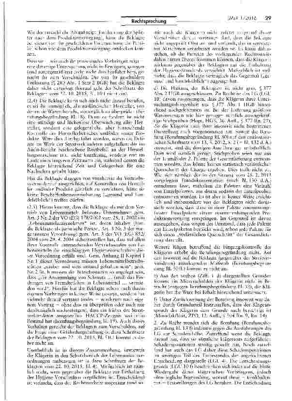 Vorschauseite 4: Einstehung des Zwischenhändlers für ein Verschulden des Herstellers (Konfitüren)