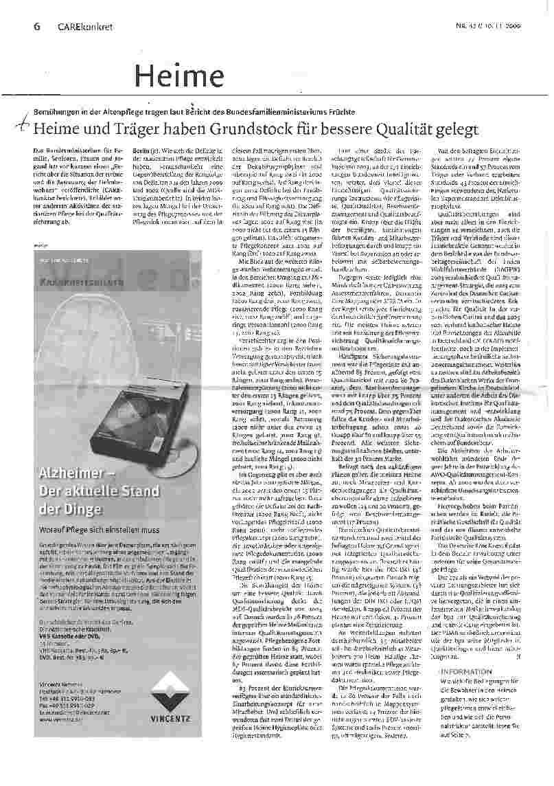 Vorschauseite 1: Heime und Träger haben Grundstock für bessere Qualität gelegt