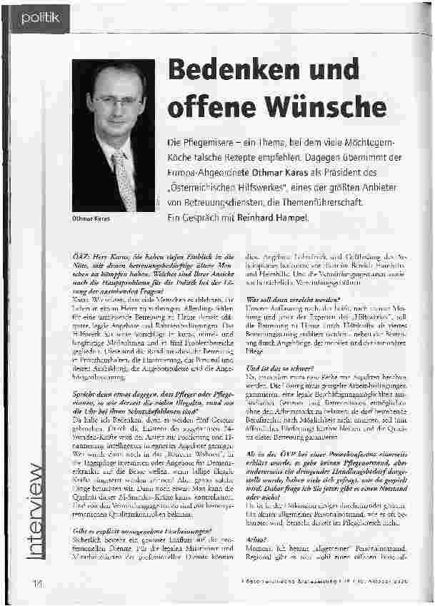 Vorschauseite 1: Bedenken und offene Wünsche