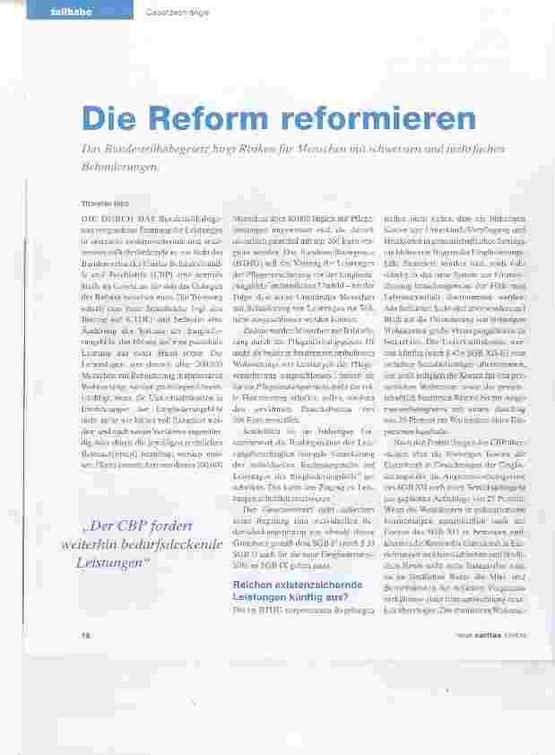 Vorschauseite 1: Die Reform reformieren