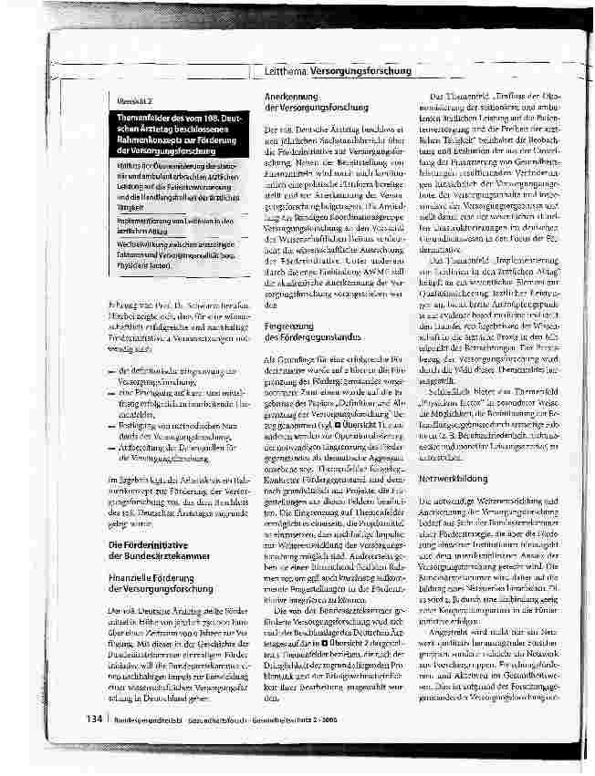Vorschauseite 5: Förderung derVersorgungsforschung durch die Bundesärztekammer
