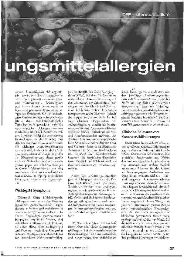 Vorschauseite 2: Sekundäre Nahrungsmittelallergien