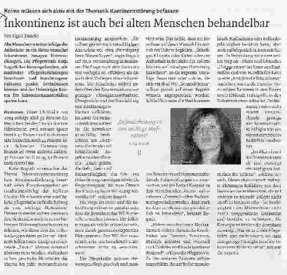 Vorschauseite 1: Inkontinenz ist auch bei alten Menschen behandelbar