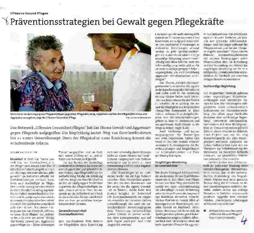 Vorschauseite 1: PräventionsStrategien bei Gewalt gegen Pflegekräfte