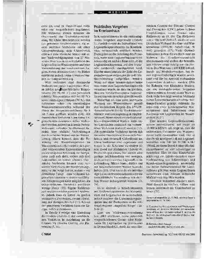 Vorschauseite 6: Prävention nosokomialer Legionellosen