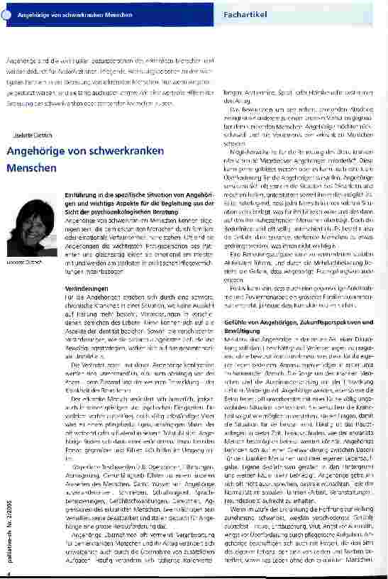 Vorschauseite 1: Angehörige von schwerkranken Menschen