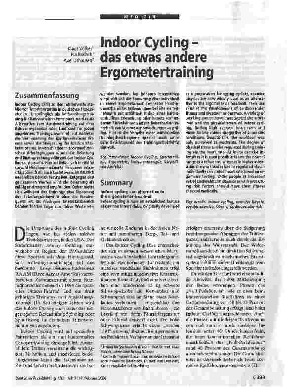 Vorschauseite 1: Indoor Cycling - das etwas andere Ergometertraining