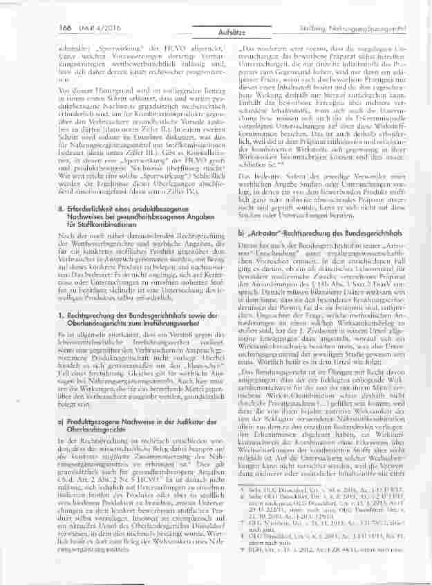 Vorschauseite 2: Gesundheitsbezogene Angaben bei Nahrunqsergänzunasmitteln mitStoffkombinationen — rechtliche Frogestlungen in der Praxis