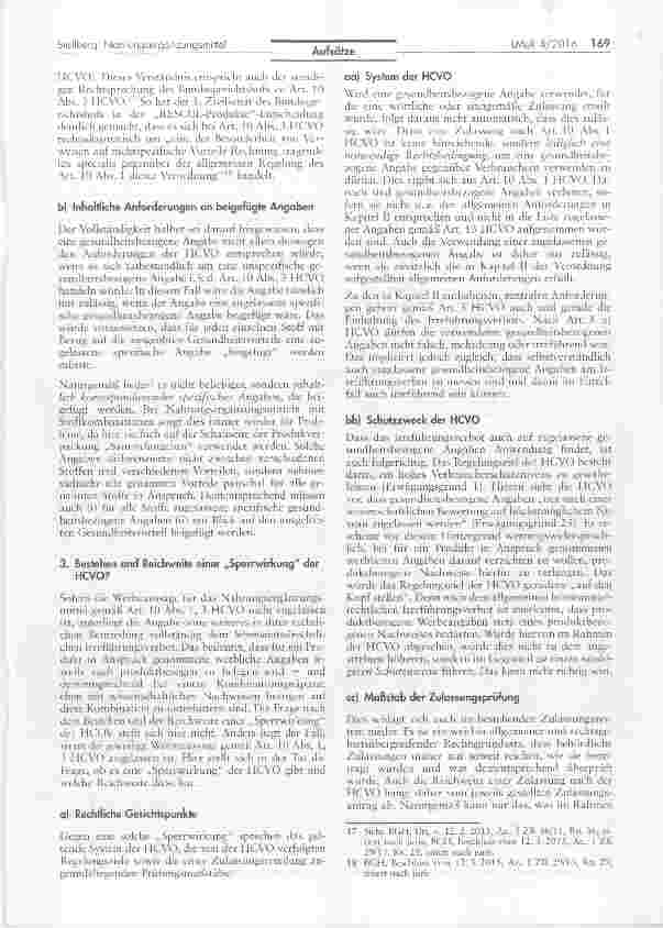 Vorschauseite 5: Gesundheitsbezogene Angaben bei Nahrunqsergänzunasmitteln mitStoffkombinationen — rechtliche Frogestlungen in der Praxis