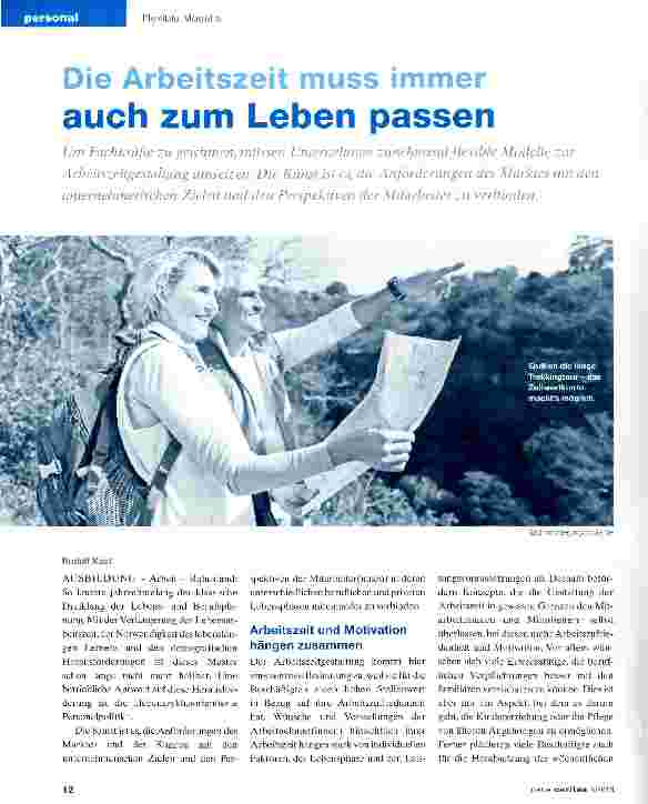 Vorschauseite 1: Die Arbeitszeit muss immer auch zum Leben passen