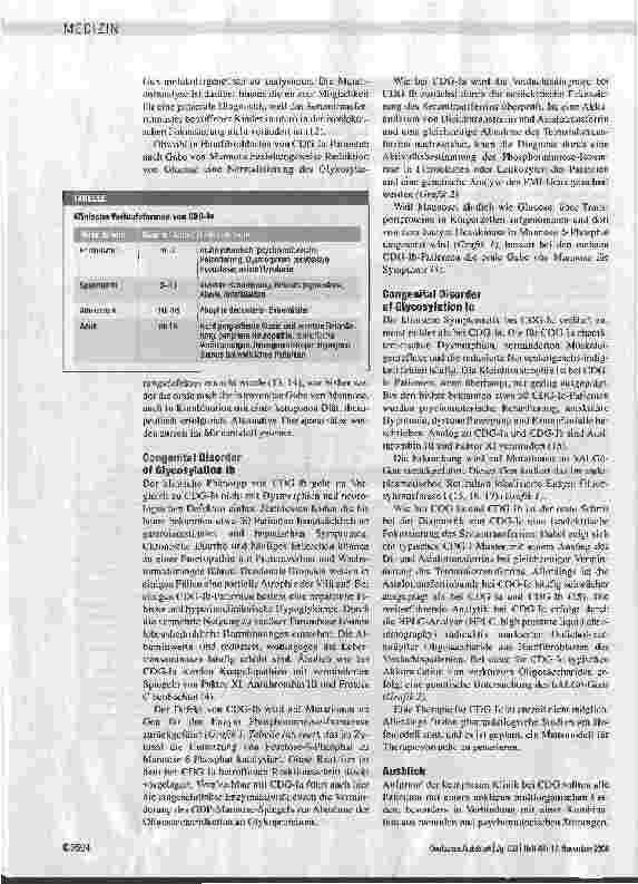 Vorschauseite 5: Multisystemische Erkrankungen im Kindesalter durch erbliche Defekte der Glykoproteinbiosynthese