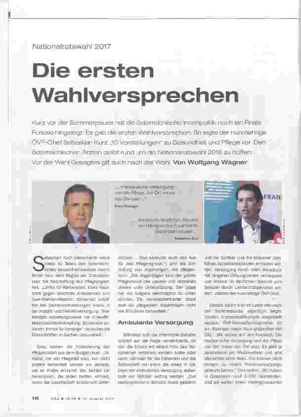 Vorschauseite 1: Die ersten Wahlversprechen