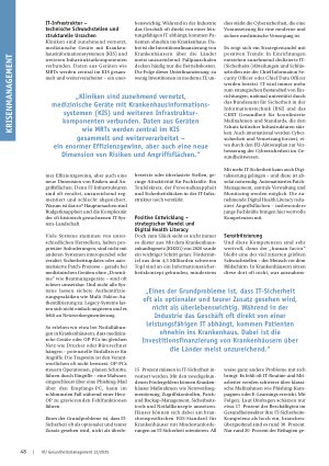 Vorschauseite 2: Digitales Immunsystem im Stresstest Können Hacker-Viren unsere Kliniken lahmlegen?