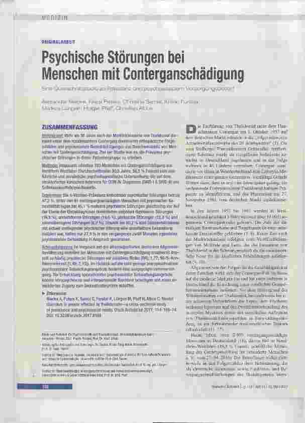 Vorschauseite 1: Psychische Störungen bei Menschen mit Conterganschädigung