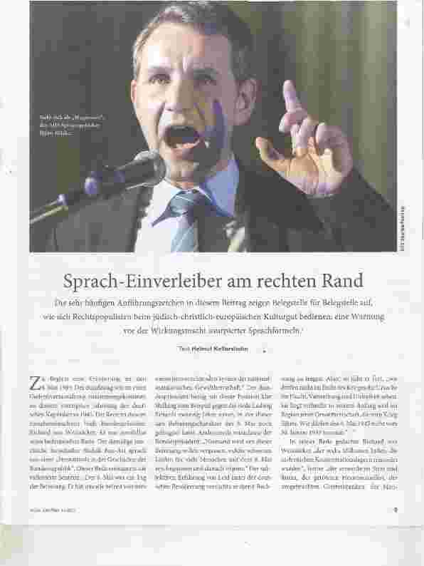 Vorschauseite 1: Sprach-Einverleiber am rechten Rand