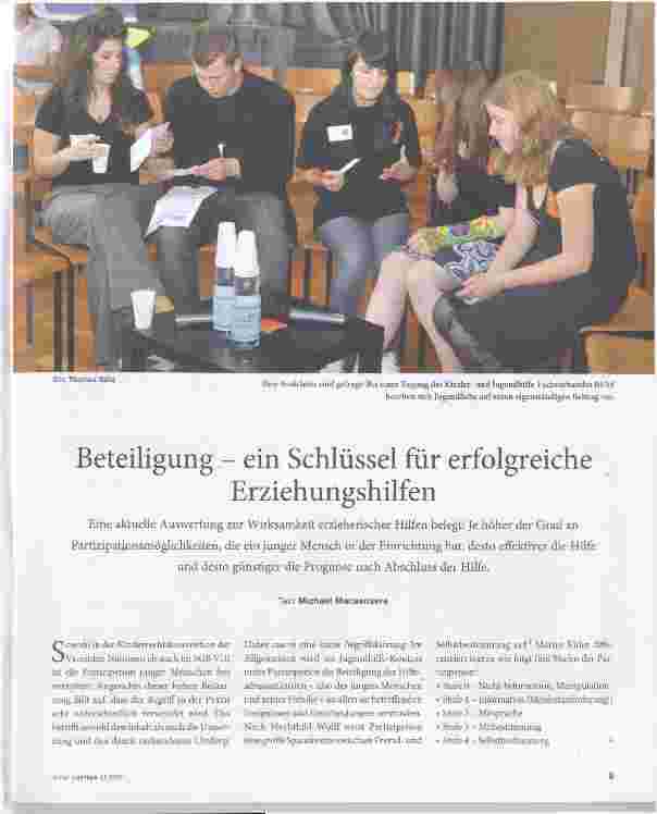 Vorschauseite 1: Beteiligung ein Schlüssel für erfolgreiche Erziehungshilfen