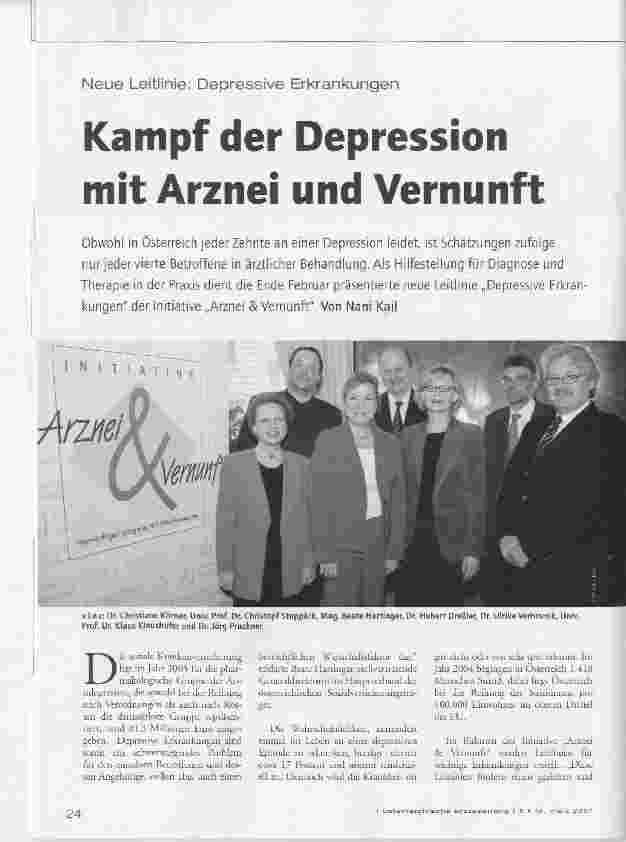 Vorschauseite 1: Kampf der Depression mit Arznei und Vernunft