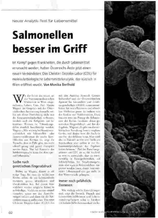 Vorschauseite 1: Salmonellen besser im Griff
