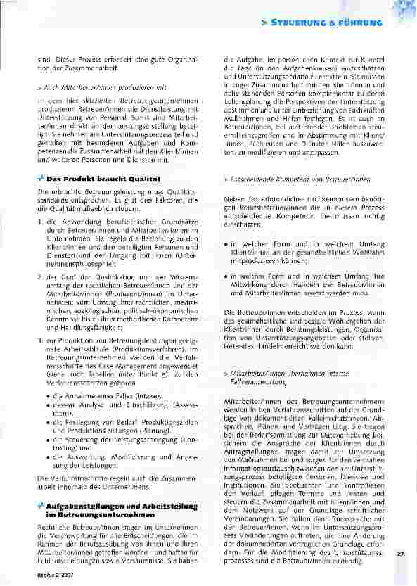 Vorschauseite 2: Betreuungsmanagement - Von Fall zu Fall gute Qualität produzieren