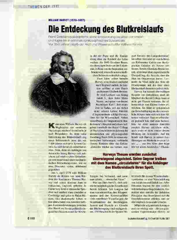Vorschauseite 1: Die Entdeckung des Blutkreislaufs