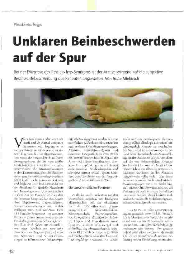 Vorschauseite 1: Unklaren Beinbeschwerden auf der Spur