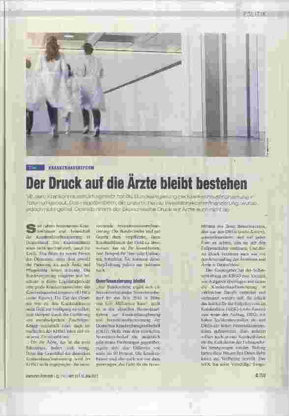 Vorschauseite 1: Der Druck auf die Arzte bleibt bestehen