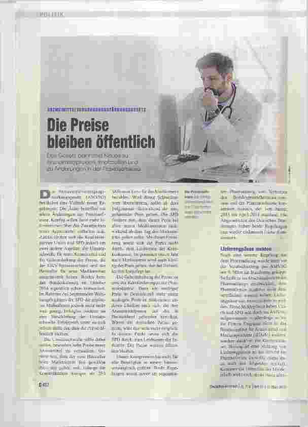 Vorschauseite 1: Die Preise bieiben öffentlich