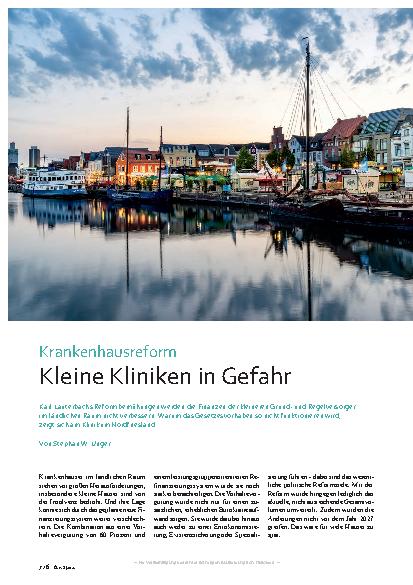 Vorschauseite 1: Krankenhausreform: Kleine Kliniken in Gefahr