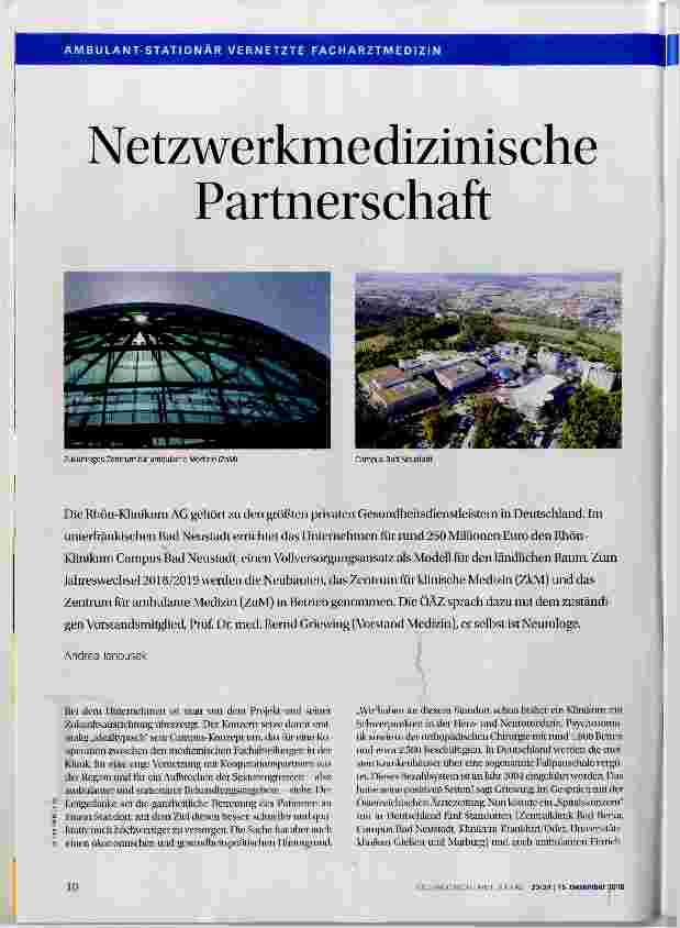 Vorschauseite 1: Netzwerkmedizinische Partnerschaft
