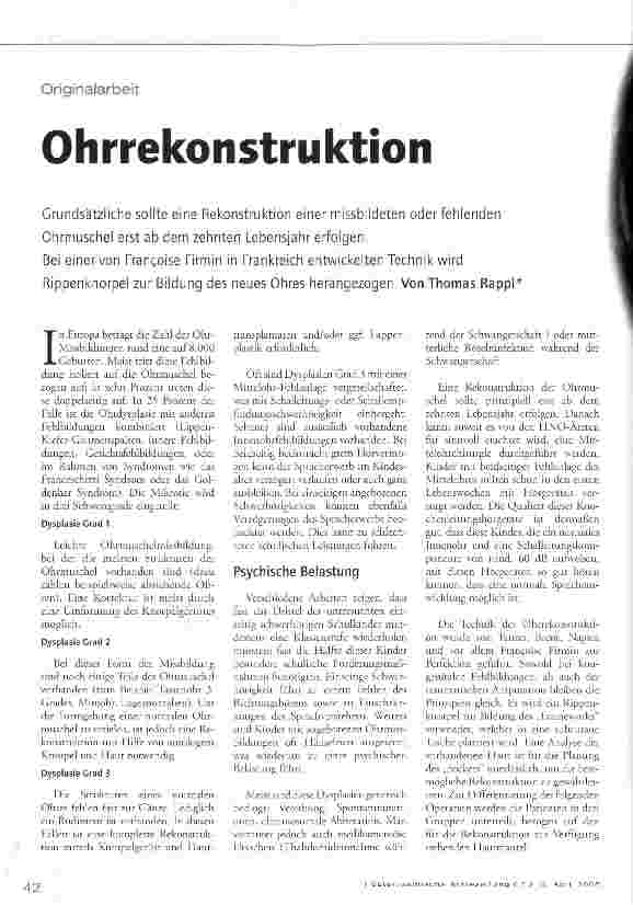 Vorschauseite 1: Ohrrekonstruktion