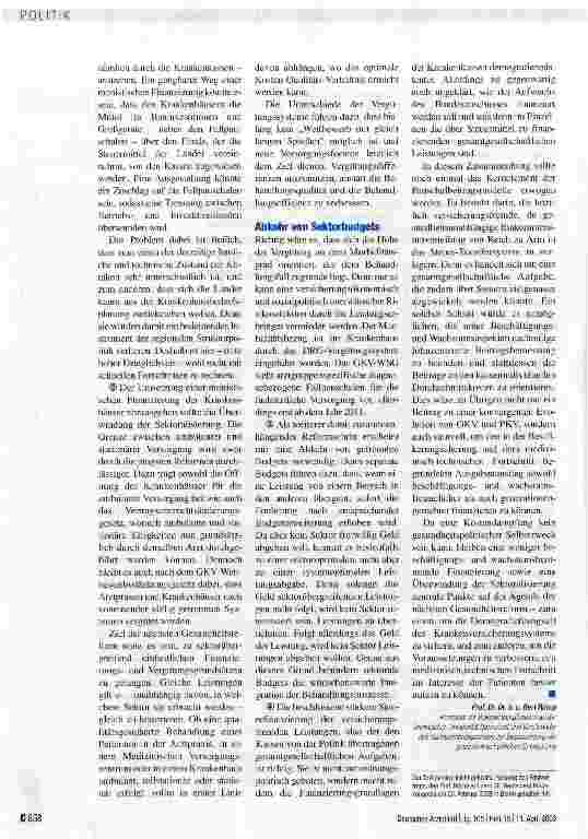 Vorschauseite 3: Was die Reform 2010 bringen muss