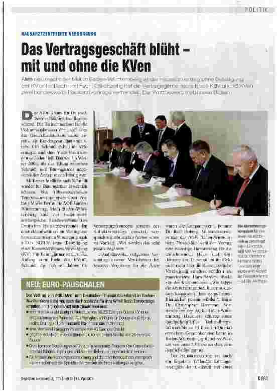 Vorschauseite 1: Das Vertragsgeschäft blüht - mit und ohne die KVen