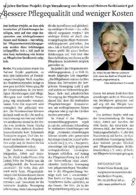 Vorschauseite 1: Bessere Pflegequalität und weniger Kosten
