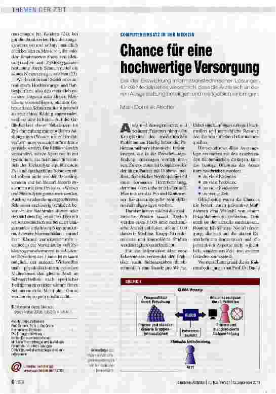 Vorschauseite 1: Chance für eine hochwertige Versorgung