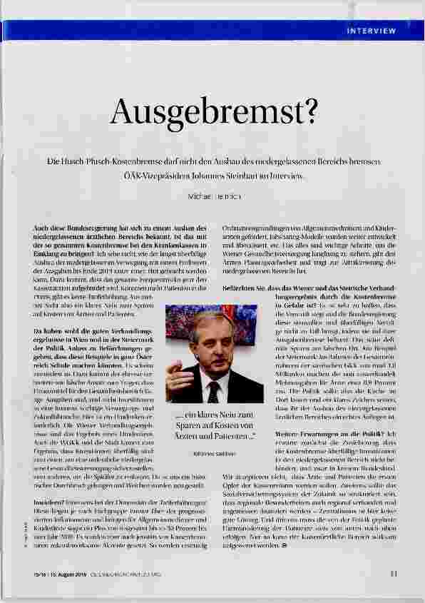 Vorschauseite 1: Ausgebremst?