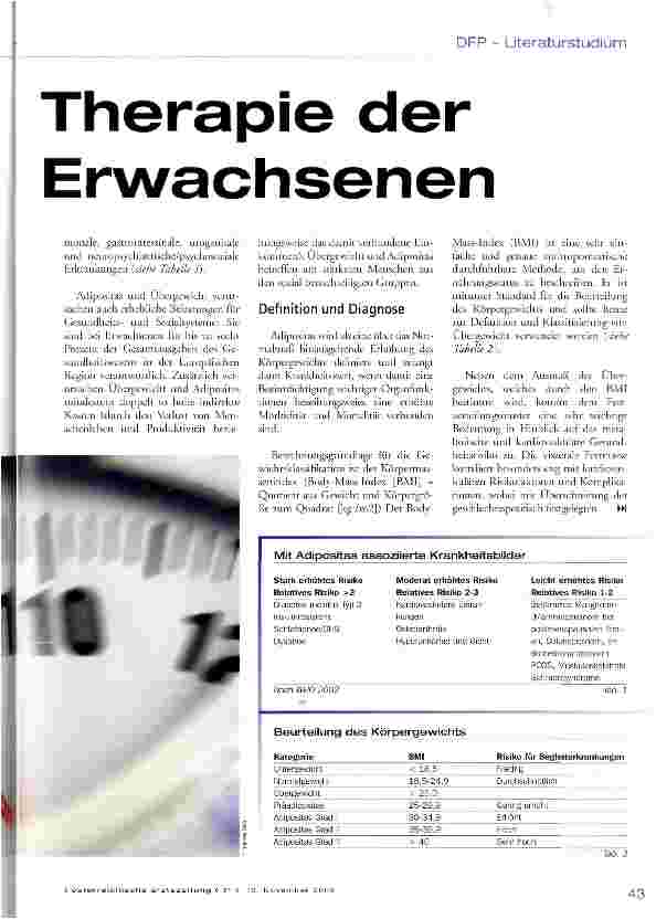 Vorschauseite 1: Medikamentöse Therapie der Adipositas beim Erwachsenen