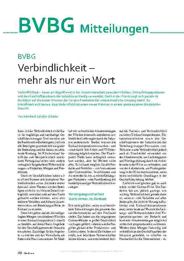 Vorschauseite 1: BVBG Verbindlichkeit – mehr als nur ein Wort