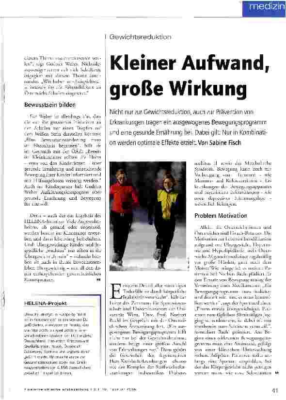 Vorschauseite 1: GewichtsreduktionKleiner Aufwand, große Wirkung