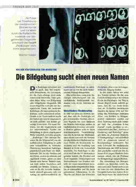 Vorschauseite 1: Die Bildgebung sucht einen neuen Namen