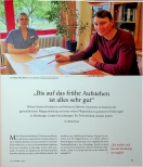 Vorschauseite 1: "Bis auf das frühe Aufstehen ist alles sehr gut."