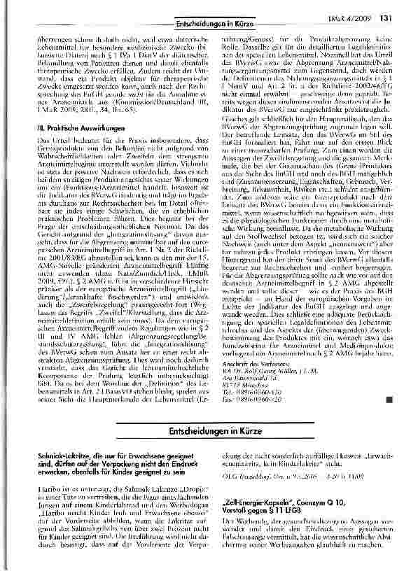 Vorschauseite 6: Abgrenzung Lebensmirtel/Nahrunqsergän-zungsmittel/Funkrionsarzneimittel (Red Rice)