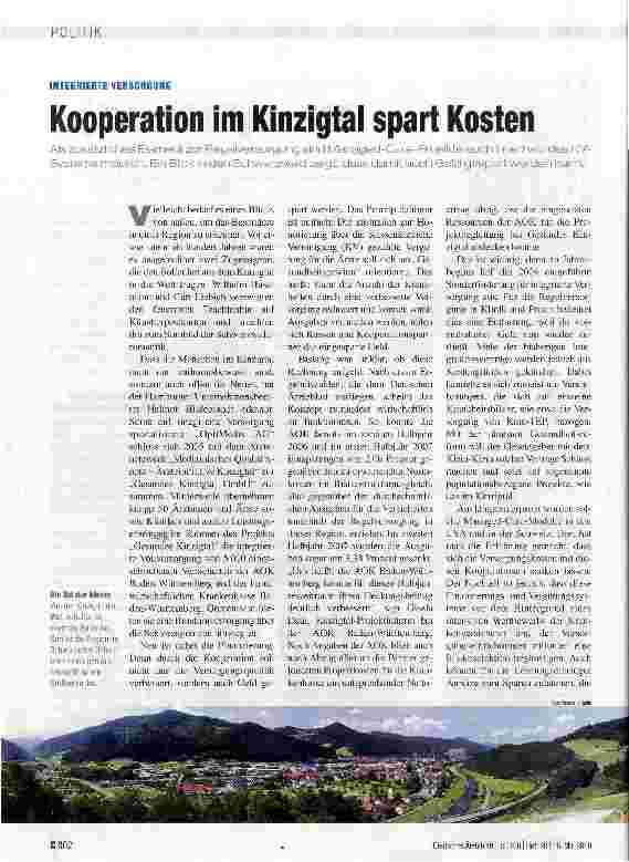Vorschauseite 1: Kooperation im Kinzigtal spart Kosten