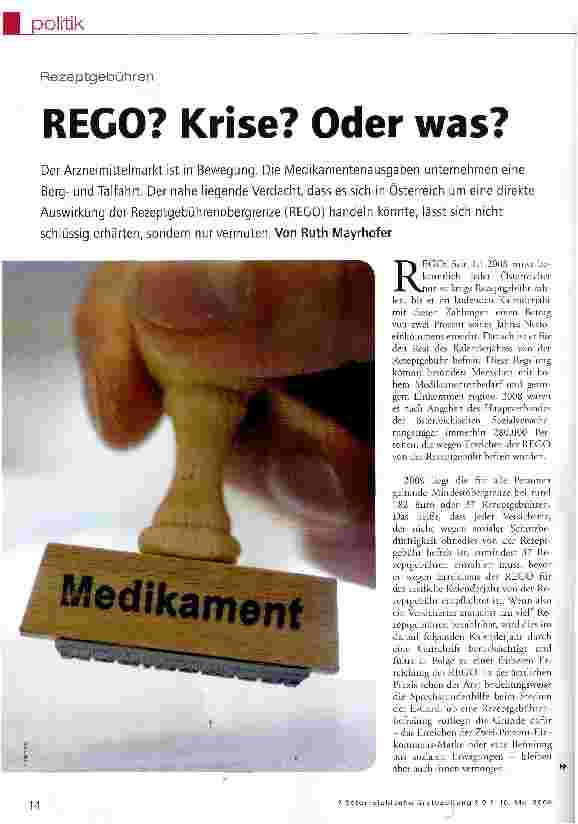 Vorschauseite 1: REGO? Krise? Oder was?