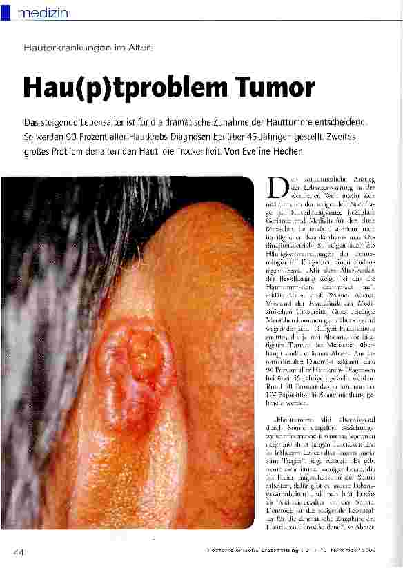 Vorschauseite 1: Hau(p)tproblem Tumor