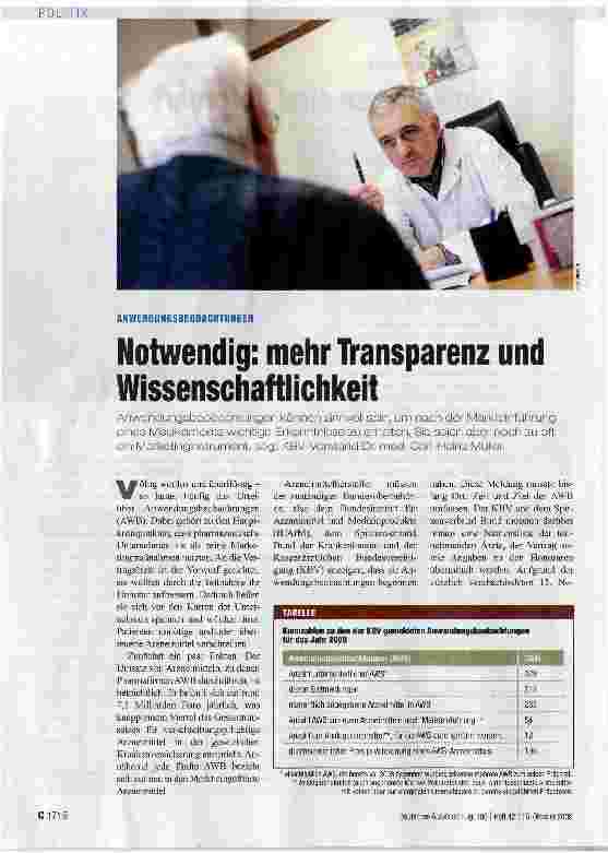 Vorschauseite 1: Notwendig: mehr Transparenz und Wissenschaftlichkeit