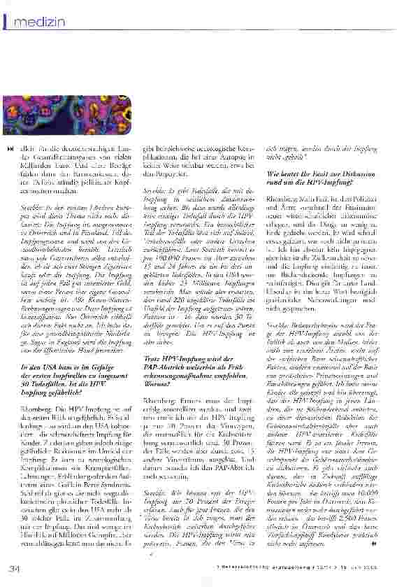 Vorschauseite 3: InterviewHPV-lmpfung ist zu hinterfragen