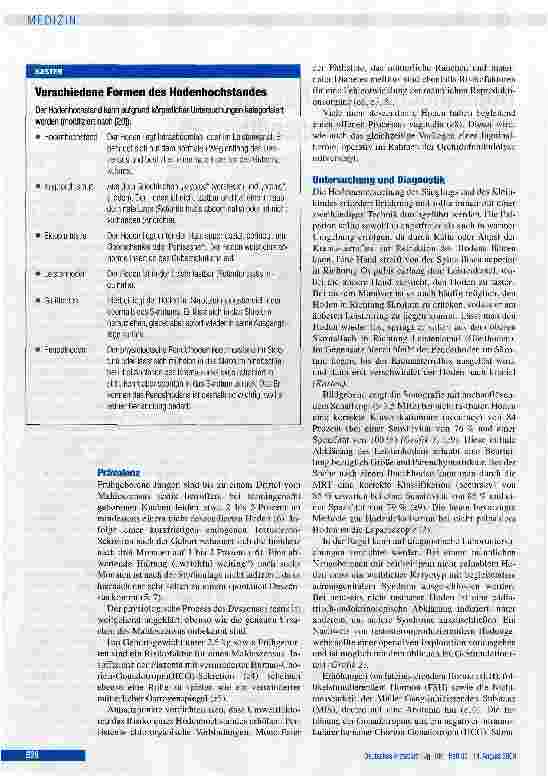 Vorschauseite 2: Hodenhochstand: Diagnostik, Therapie und langfristige Konsequenzen