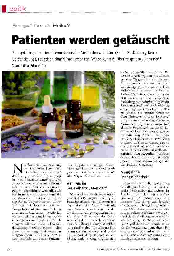 Vorschauseite 1: Patienten werden getäuscht