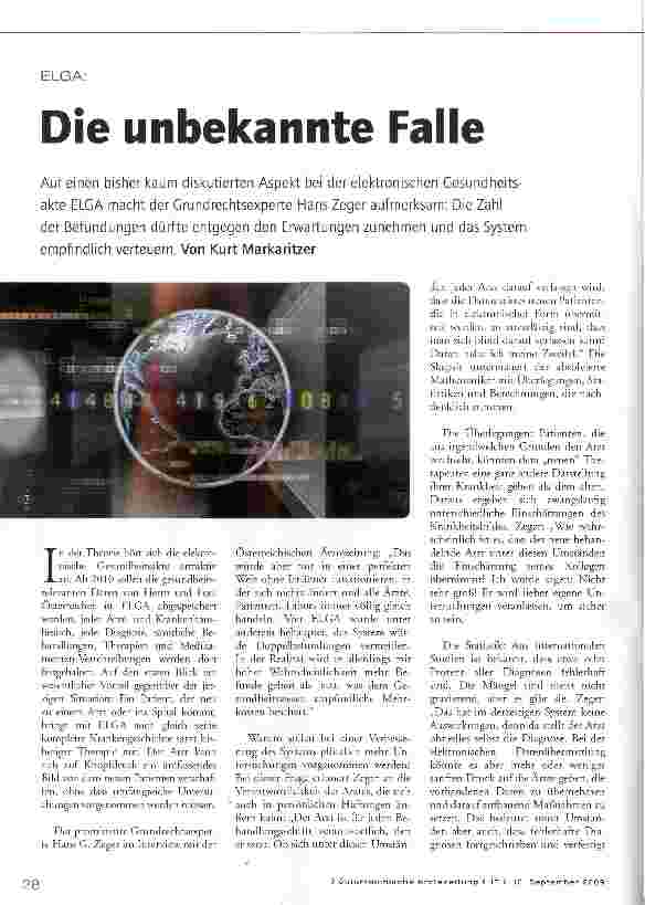 Vorschauseite 1: ELGA:Die unbekannte Falle